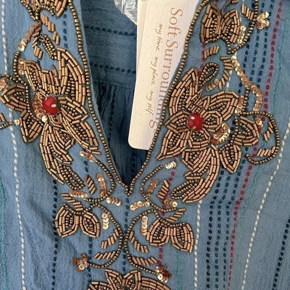 SOFT Surroundings Beaded Top - Picture 3 of 8